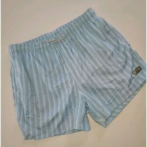 Cabostyle Swim Trunks Men's XL  Mesh Lined Polyester Light Blue Gray‎ Pinstripe